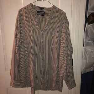 Black & white striped flannel